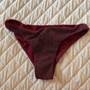 Mikoh Burgundy Shimmer Bikini Bottom